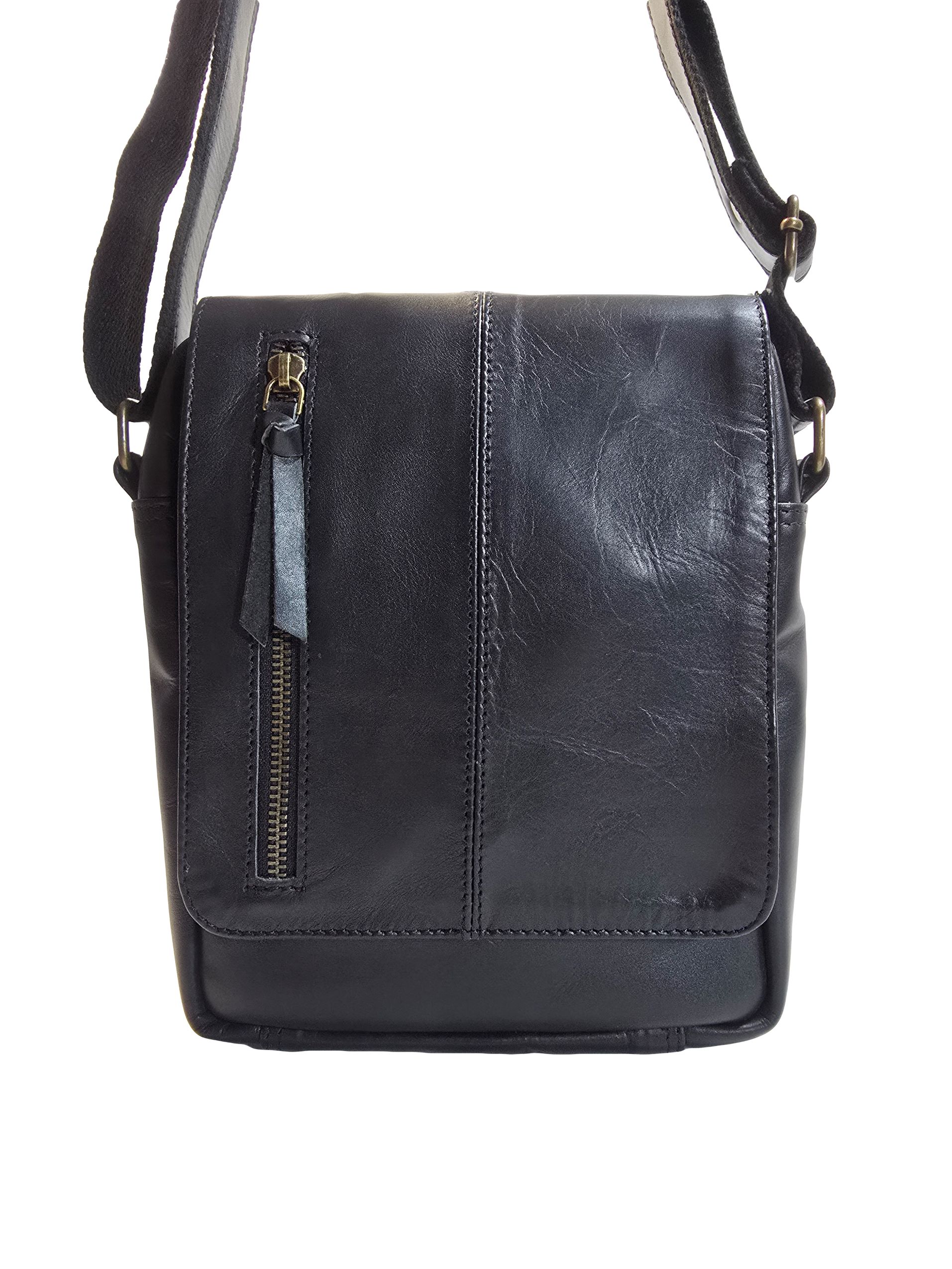 Мъжка кожена чанта "Камен" в черно