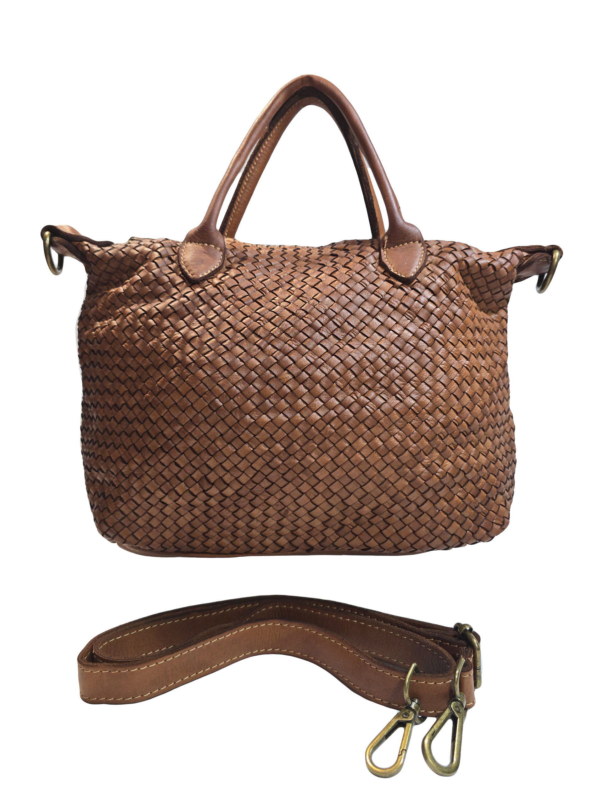 Плетена кожена чанта "Айлин"