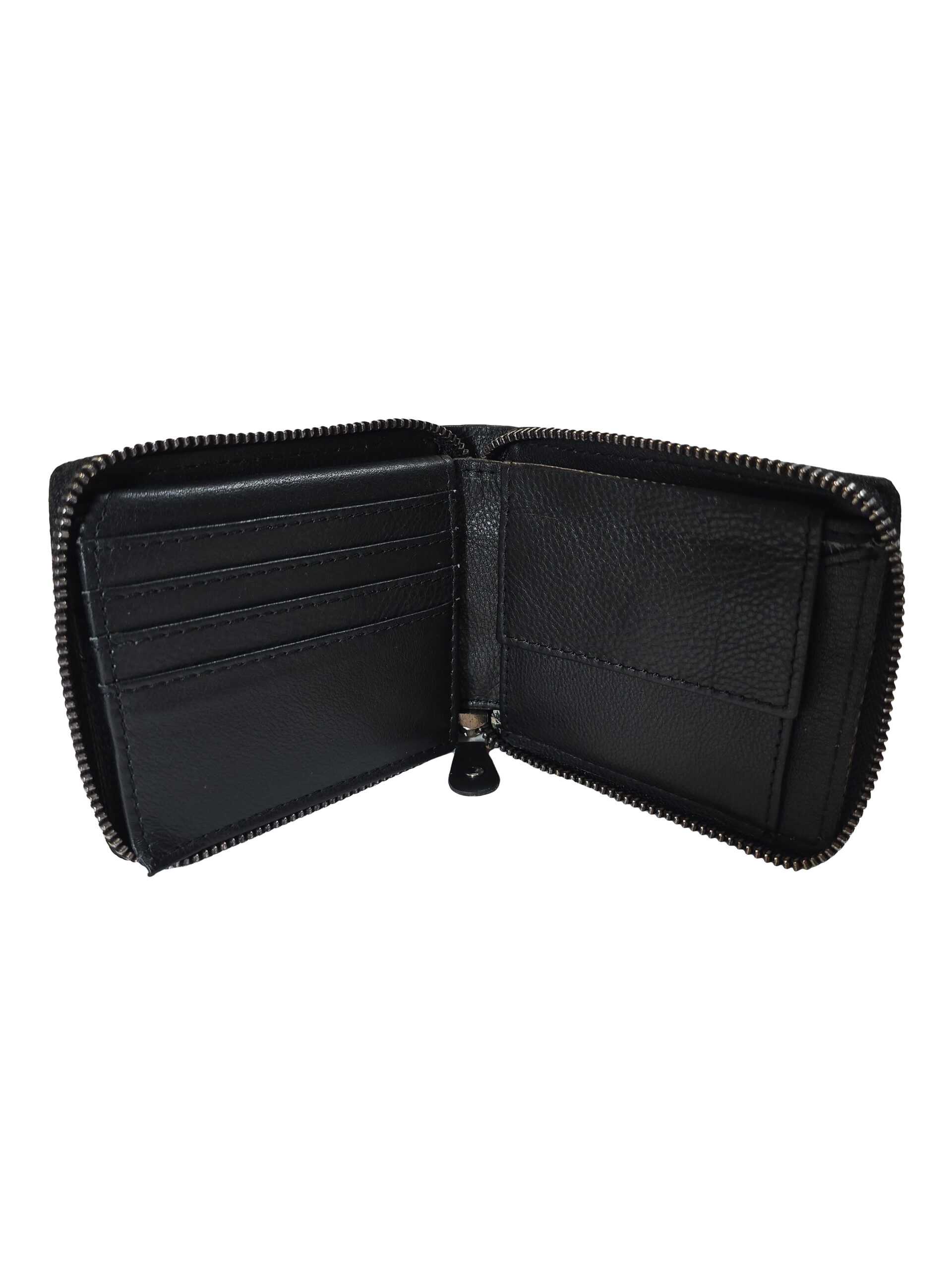 Мъжко портмоне Норд – тъмно кафява биволска кожа, zip-around