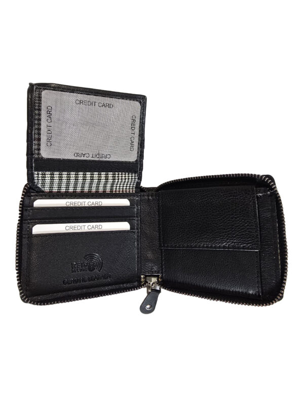 Мъжко портмоне Норд – тъмно кафява биволска кожа, zip-around