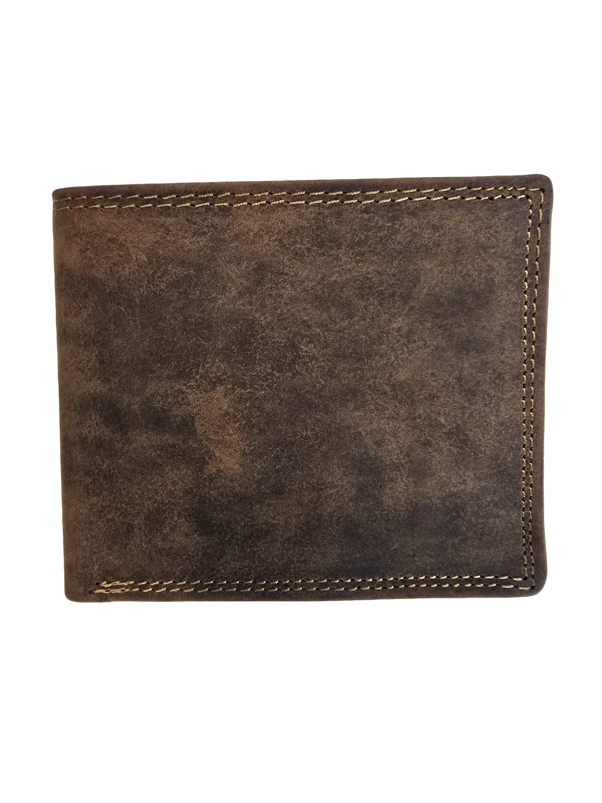 Портфейл Тервел – винтидж кафява биволска кожа, контрастен шев