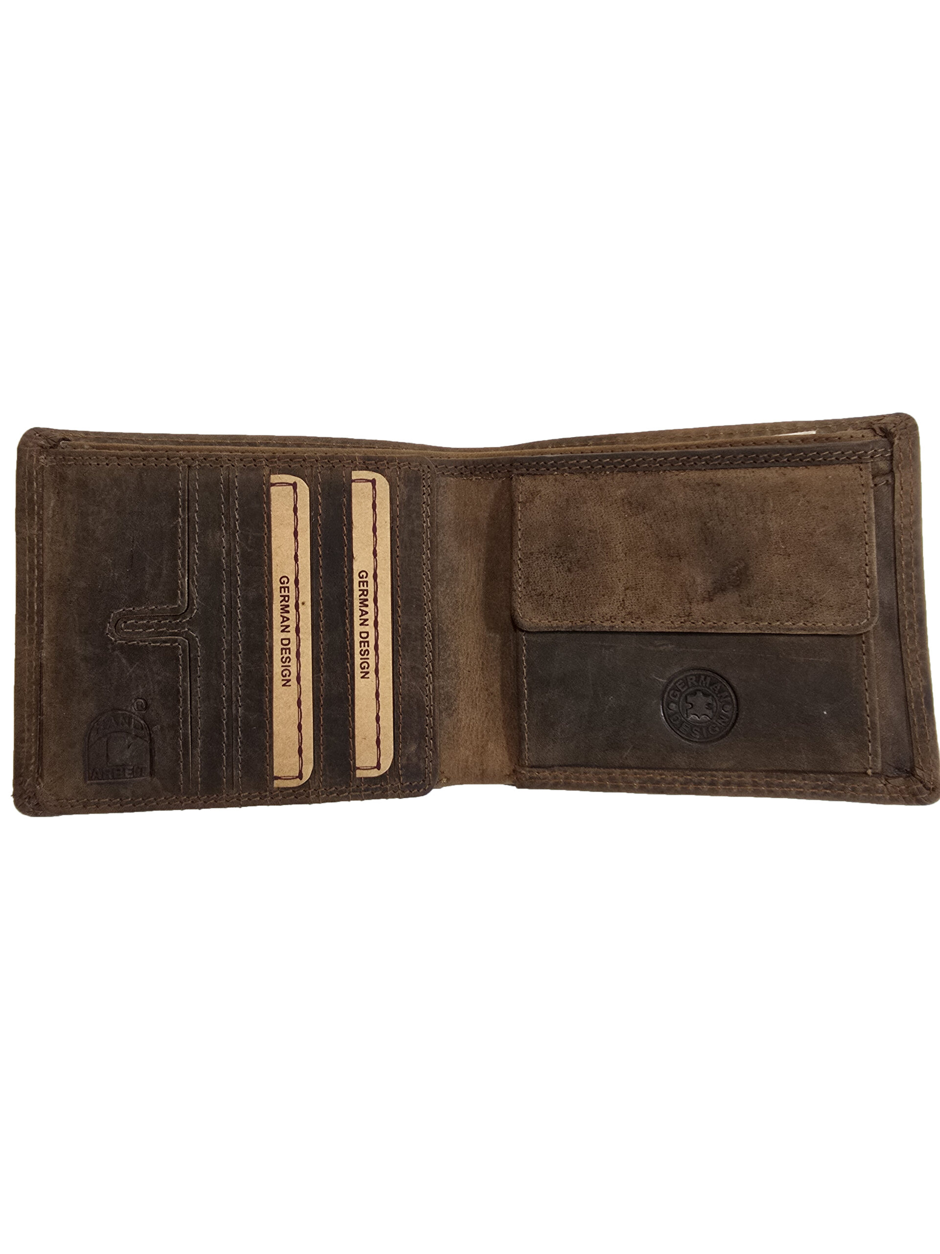 Портфейл Тервел – винтидж кафява биволска кожа, контрастен шев