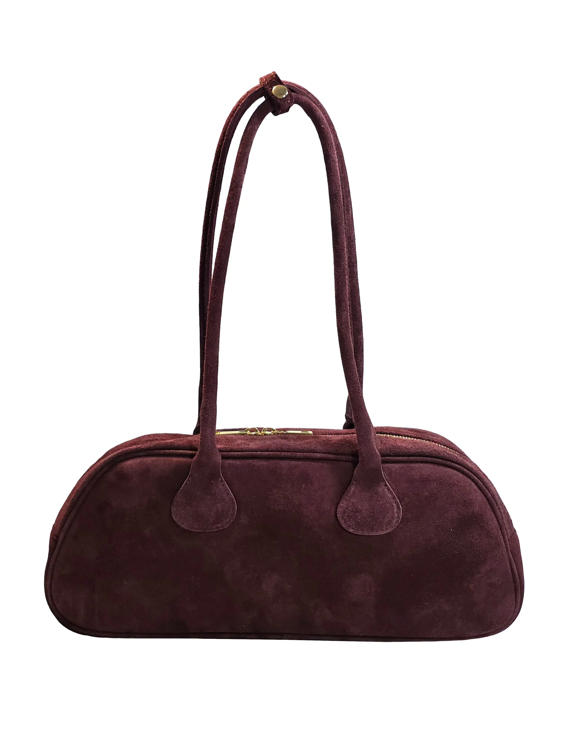 „Дамска чанта Орена – естествена кожа, издължен силует с двойни презрамки, изглед отпред“