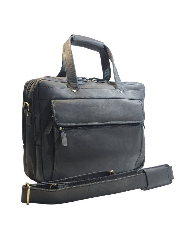 „Аргон – 3/4 изглед на бизнес чанта за лаптоп с дръжки и сваляща се презрамка“